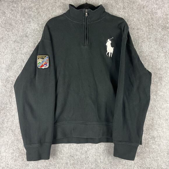 Vintage Polo Ralph Lauren Pullover Mens XXL 1/4 Zip Big Pony Ski Patch 1933-34 - Picture 1 of 16